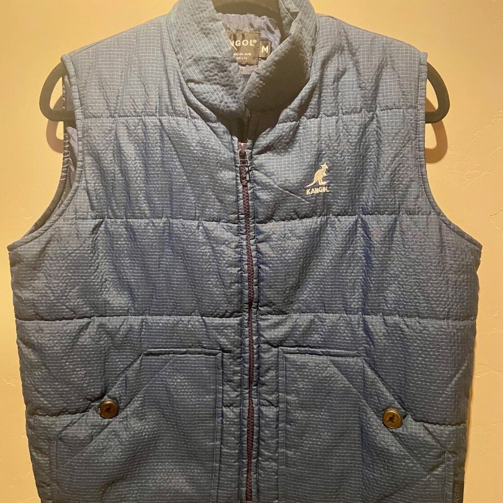 Kangol Women's Size M Vest Blue Teal Hi-lo